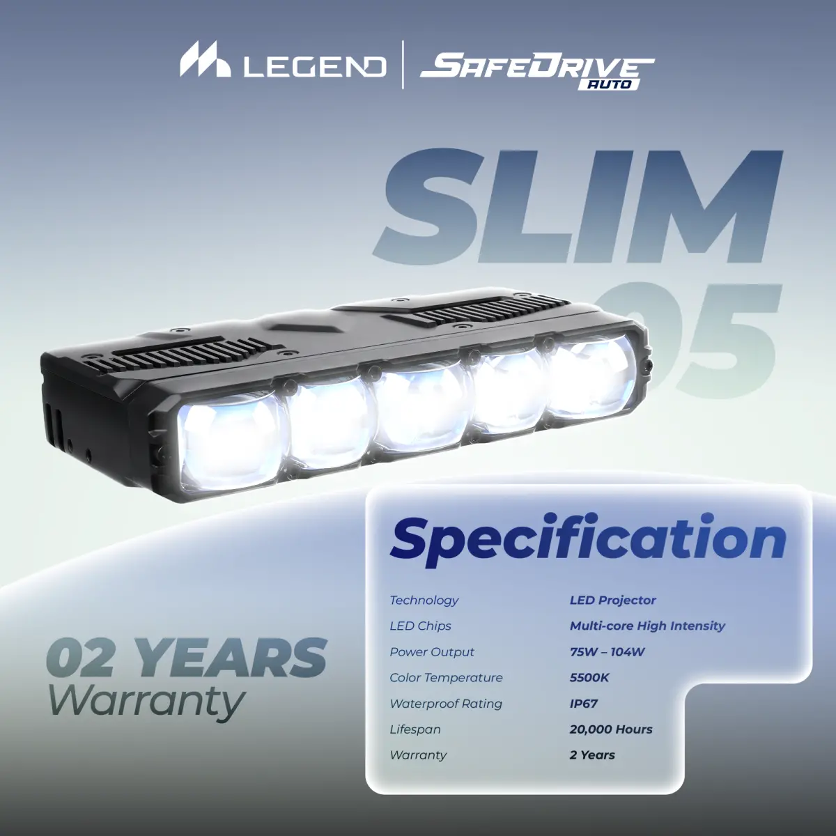 MLEGEND SLIM 5 LED Fog Light Car Driving Light